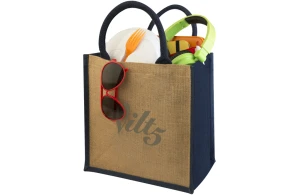Sac de course personnalisé Chennai en jute à petite anses colorées