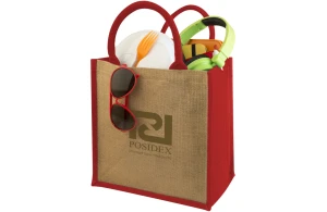 Sac de course personnalisé Chennai en jute à petite anses colorées