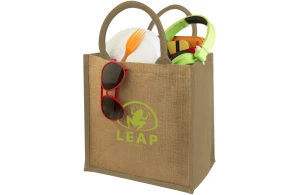 Sac de course personnalisé Chennai en jute à petite anses colorées