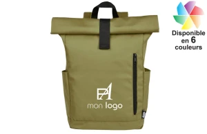 Sac à dos à rabat enroulable Byron publicitaire personnalisé avec logo 