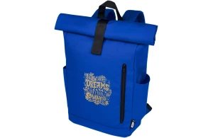 Sac à dos personnalisé Byron à rabat enroulable en RPET recyclé