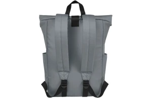Sac à dos personnalisé Byron à rabat enroulable en RPET recyclé