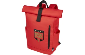 Sac à dos personnalisé Byron à rabat enroulable en RPET recyclé