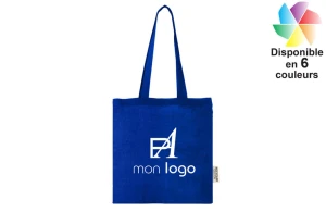 Tote bag en coton bio écologique Madras publicitaire personnalisé avec logo 