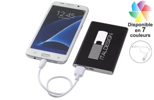Batterie externe 4000 mAh plate publicitaire personnalisée avec logo 