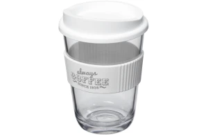 Gobelet effet verre personnalisé 300 ml Cortado à bande antidérapant