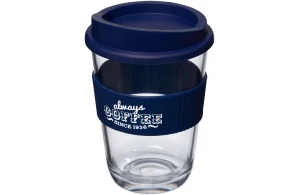 Gobelet effet verre personnalisé 300 ml Cortado à bande antidérapant