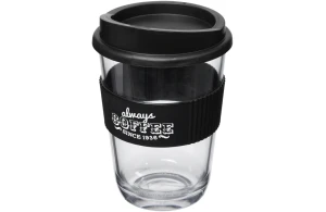 Gobelet effet verre personnalisé 300 ml Cortado à bande antidérapant
