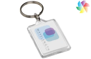 Porte-clés porte étiquette en plastique transparent Midi publicitaire personnalisé avec logo 