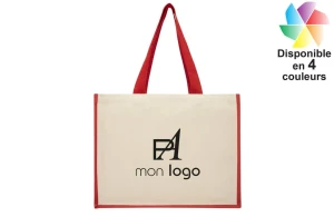 Sac de course en toile et anses coloré Varai publicitaire personnalisé avec logo 