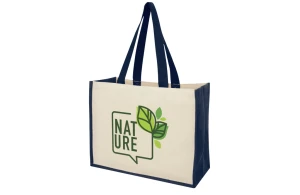 Sac de course personnalisé Varai en toile et jute et anses coloré