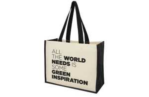Sac de course personnalisé Varai en toile et jute et anses coloré