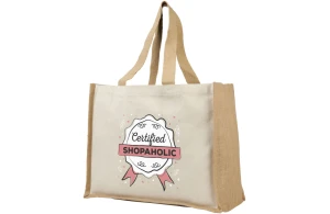 Sac de course personnalisé Varai en toile et jute et anses coloré