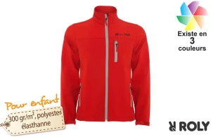 Veste softshell personnalisée enfant Roly avec logo brodé 