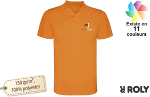 Polo publicitaire homme sport Roly Monzha personnalisé avec logo 