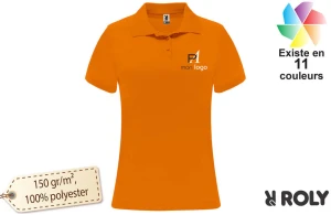 Polo publicitaire femme sport Roly Monzha personnalisé avec logo 