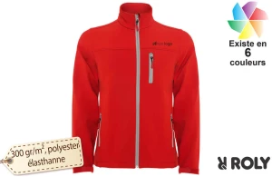 Veste softshell personnalisée homme Roly avec logo brodé 