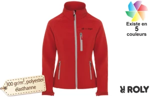 Veste softshell personnalisée femme Roly avec logo brodé 