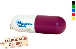 Clé USB gélule publicitaire personnalisée avec logo 