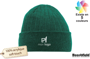 Bonnet Thinsulate à revers non côtelé publicitaire personnalisé avec logo 