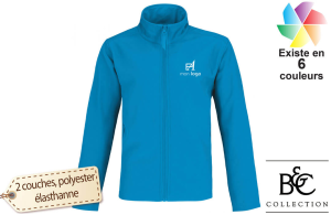 Veste softshell personnalisée homme B&C avec logo brodé 
