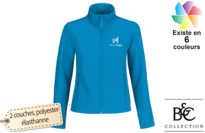 Veste softshell personnalisée femme B&C avec logo brodé 