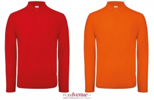 Polo personnalisé B&C ID.001 manches longues pour homme
