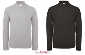 Polo personnalisé B&C ID.001 manches longues pour homme