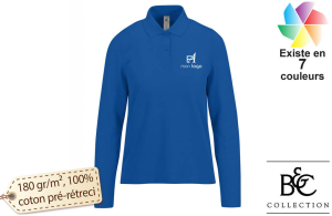 Polo femme manches longues publicitaire personnalisé avec logo 