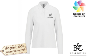 Polo personnalisé femme à manches longues