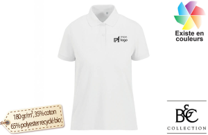 Polo personnalisé femme en coton polyester bio respirant
