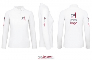 Polo personnalisé femme b&c ID.001 à manches longues