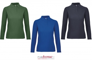 Polo personnalisé femme b&c ID.001 à manches longues