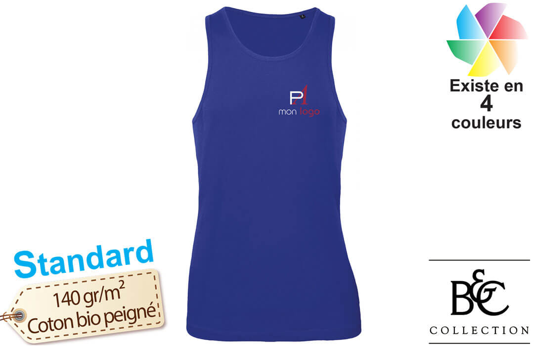 Débardeur b&c pour homme personnalisé en coton bio