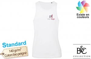 Débardeur homme b&c en coton bio publicitaire personnalisé avec logo