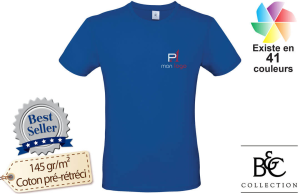 Tee-shirt homme B&C 150 publicitaire personnalisé avec flocage logo 