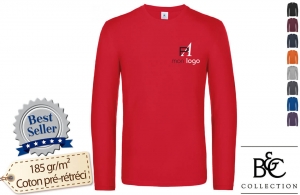 T-shirt homme manches longues b&c 190 personnalisé