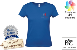 Tee-shirt femme B&C 150 publicitaire personnalisé avec flocage logo 