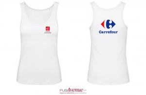 Débardeur b&c pour femme personnalisé en coton bio blanc