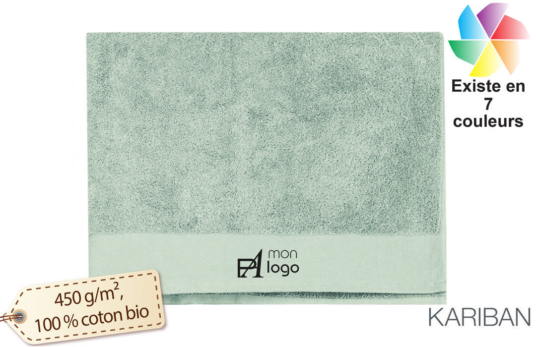 Serviette de plage personnalisé 150 x 100 en coton bio écologique