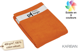 Serviette de plage à rayure publicitaire personnalisé avec logo brodé 