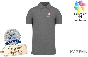 Polo homme Kariban en coton bio publicitaire personnalisé avec logo 