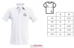 Polo enfant personnalisé Kariban blanc