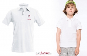 Polo enfant personnalisé Kariban blanc