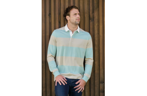 Polo rugby rayé personnalisé à manches longues