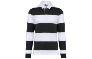 Polo rugby rayé personnalisé à manches longues