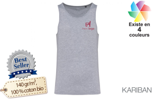 Débardeur homme kariban en coton bio publicitaire personnalisé avec logo