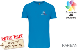 T-shirt homme coton bio Kariban publicitaire personnalisé avec logo 