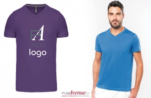 T-shirt prestige pour homme à col V kariban personnalisé