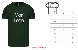 T-shirt prestige pour homme à col V kariban personnalisé
